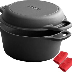 2-in-1 Dutch Oven Pot with Skillet Lid