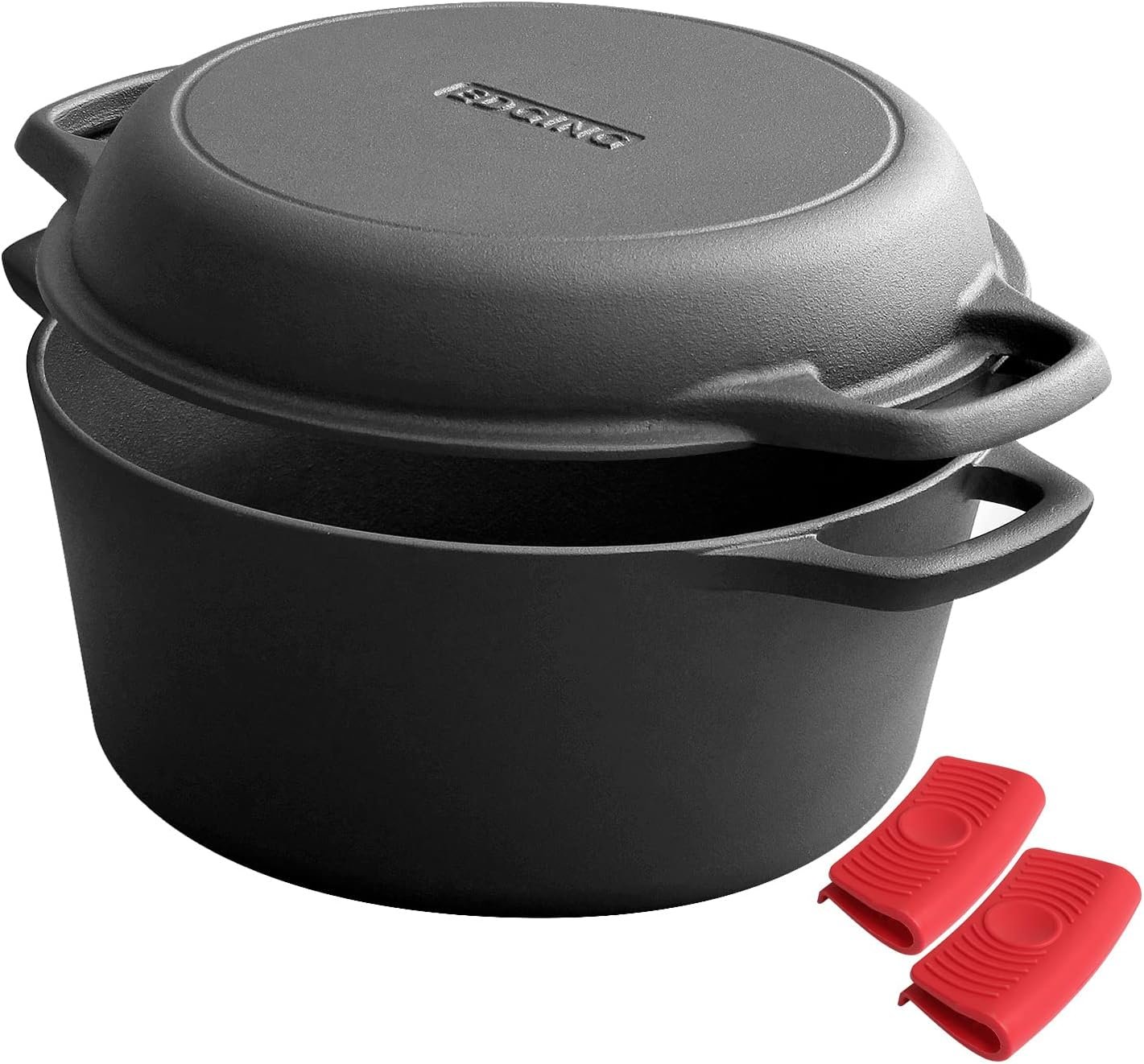 2-in-1 Dutch Oven Pot with Skillet Lid